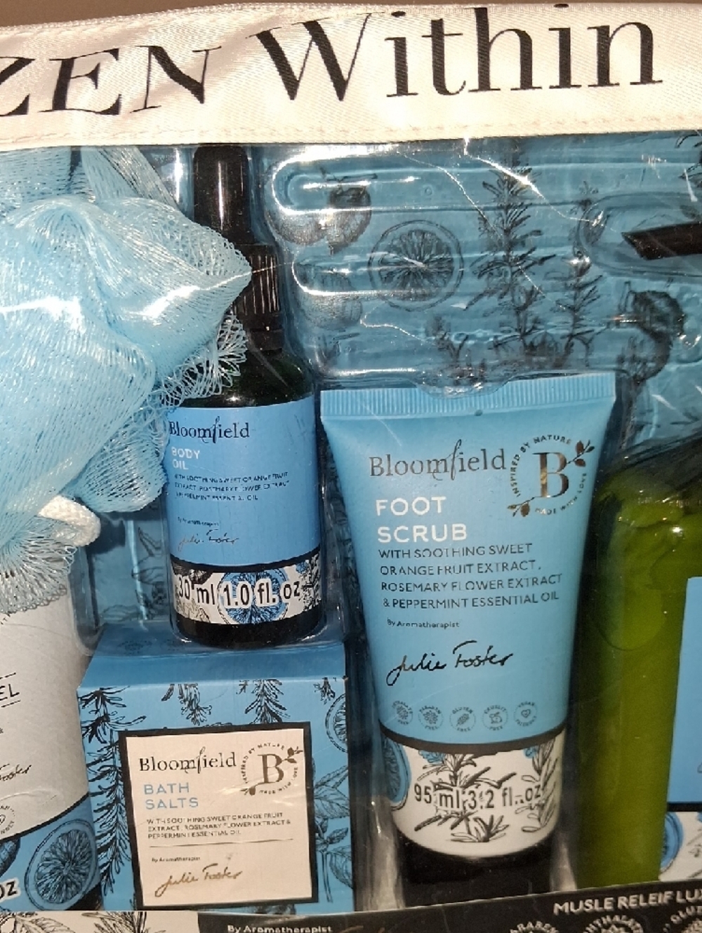 ZEN Within Bloomfield 7-Piece Bath & Body Set - Blue - Picture 3 of 5